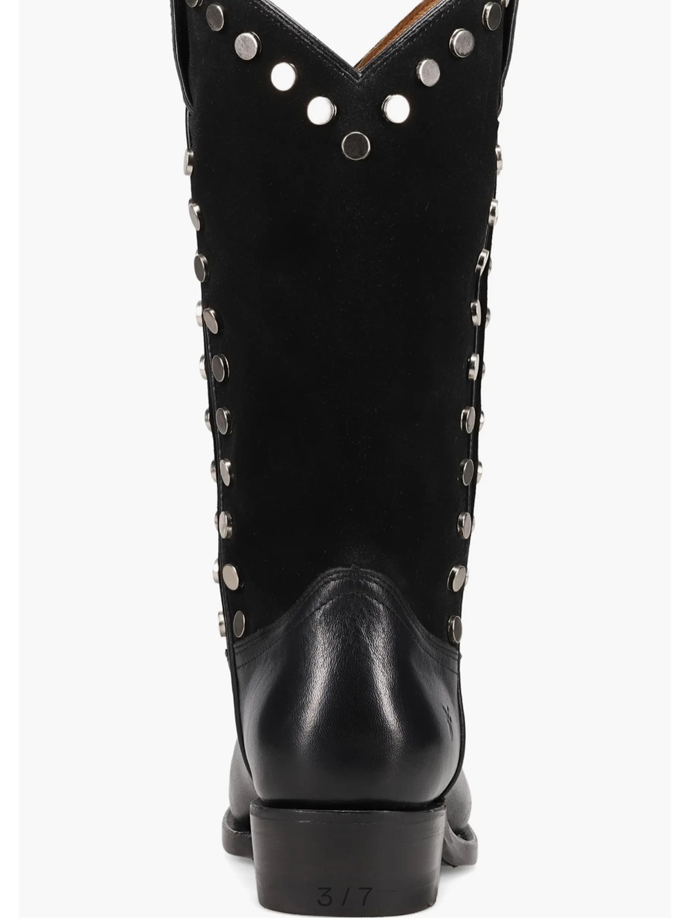 FRYE Black Leather Billy Studded Western Boot - Picture 2 of 12